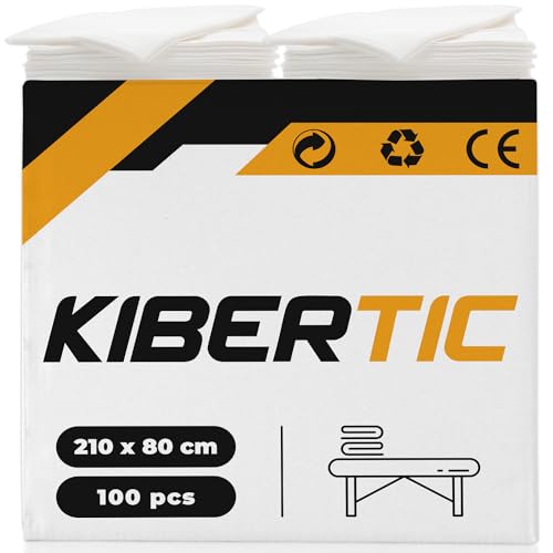 KIBERTIC - 100 Stück Einweg Bettlaken Verstellbar 80x210cm, Kosmetikliege Bezug, Massageliege...