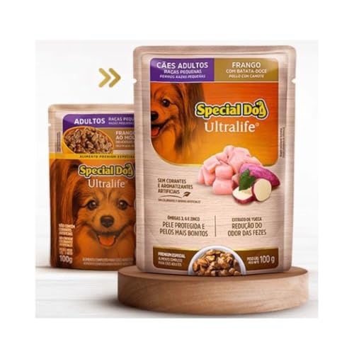 Sachê Cachorro Special Dog Caixa com 12 unidades Frango com Batata Doce Raças Pequenas