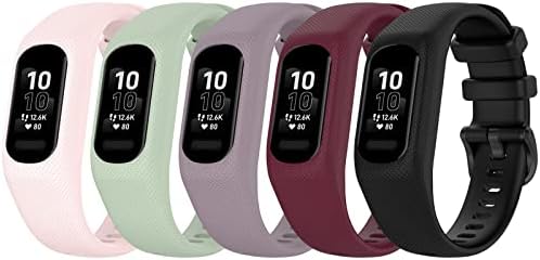 5 Pack Bands Compatible for Garmin Vivosmart 5 Watch Band, Replacement Sport Colourful Strap for GarminSmart 5 Vivosmart5 Wristband Women Men