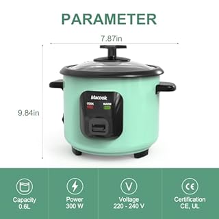 Macook Mini Rice Cooker | 0.6 Liter Multi-functional Rice Cooker Small | Non-Stick Rice Pot | One-button Operation | Automatic Keep Warm | Overheat-proof Design | Suitable for Families of 1-6 People