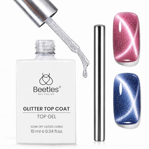 Beetles Rubber Base Gel and Cat Eye Gel Top Coat with Cats Eye Magnet image 2