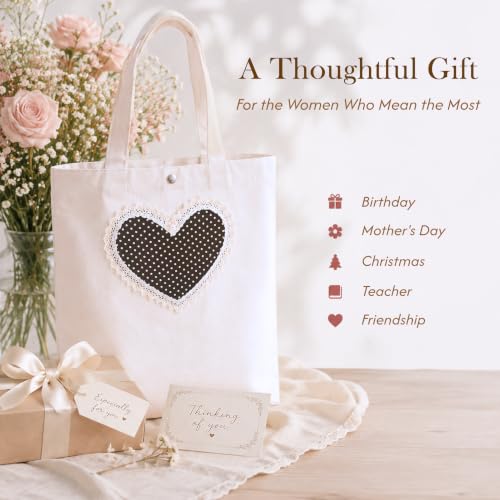 Image of Christian Tote Bag Gift for Women, Canvas Bible Bag Handmade Floral Cross