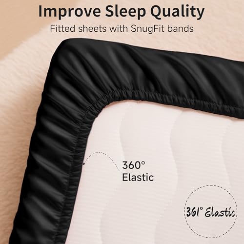 Image of Satin Bassinet Sheet, Great for Baby Hair, Soft Silk Feeling Sheet for Rectangle Cradle Bassinet Mattress Pad, for Boys Gift Newborn and Infant(Black)