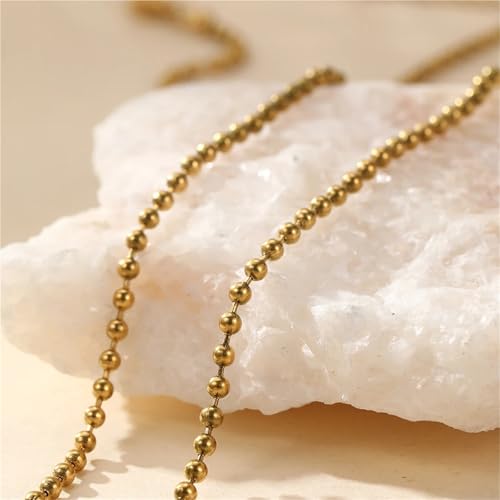 Collier en acier inoxydable perles rondes : idée cadeau de vacances