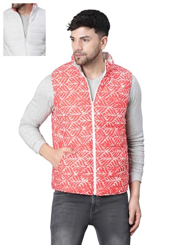 Image of oxolloxo Men's Aztec Print Zip Lined Sleeveless Reversible Quilted Jacket