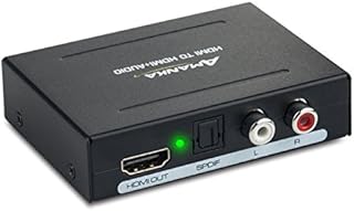 1080P HDMI Audio Extractor,AMANKA HDMI to HDMI Audio Optical and RCA(L/R) Stereo Analog Outputs Video Audio Splitter Converter for Ruku,Chromecast, Blu-ray Player, Cable Box, Fire TV, etc