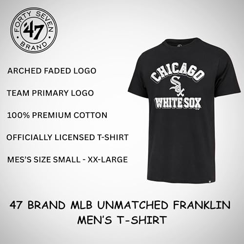 Image of 47 Men's MLB Unmatched Franklin Team Color Arched Wordmark Primary Logo Short Sleeve Baseball T-Shirt
