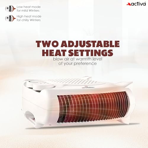 Image of ACTIVA Heat Max Mark - 1 (2000 Watts) with 2 Heating Mode full ABS body Electric Fan Room Heater Come with 1 Year warranty (White)
