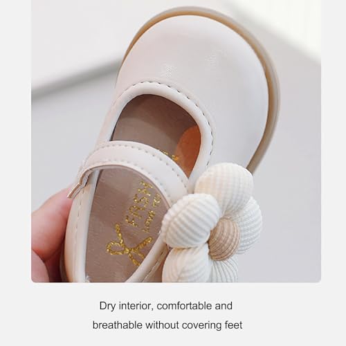 Generic Toddler Girls Soft Soled Flower Prewalker Leather Shoes Mary Jane PU 𝙵lats Wedding Party Princess Ballet Shoes4
