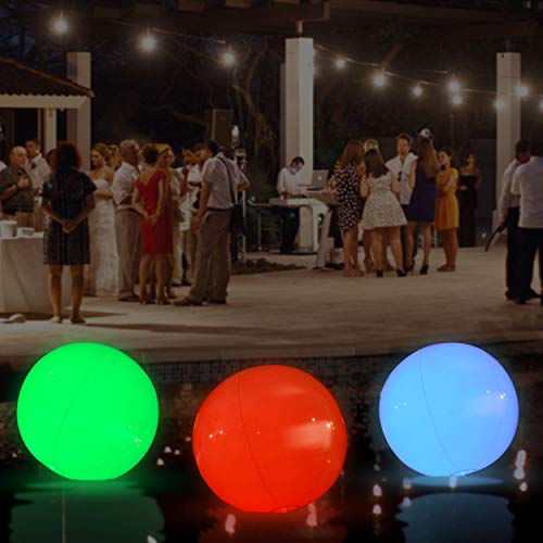 Large Floating and Inflatable LED Glow in The Dark Beach Ball Toy