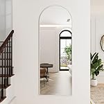 Arched Floor Mirror, 56"x20" Full Length Mirror, Standing Mirror Hanging or Leaning, Body Mirrors with Stand, Wall Mounted Mirror, Arched-Top Mirrors with Aluminum Frame for Bedroom (White) - Image 3
