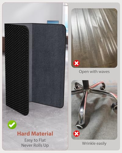 Blvornl Tapete de cadeira de escritório para piso de madeira e carpete de pelo baixo, superfície de