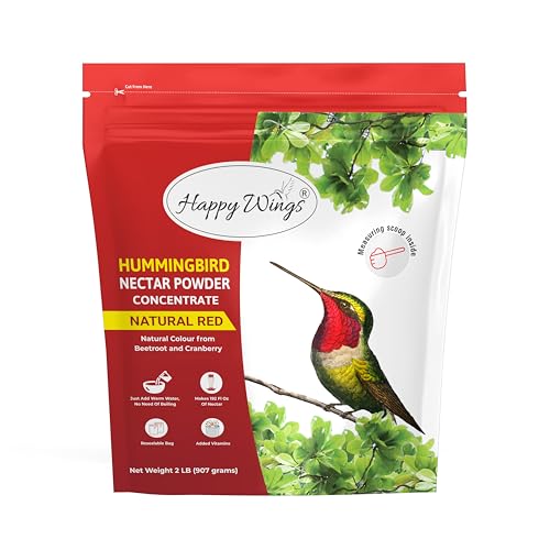 Happy Wings 2 lb (32 Ounce) Hummingbird Nectar Powder Concentrate, Natural Red