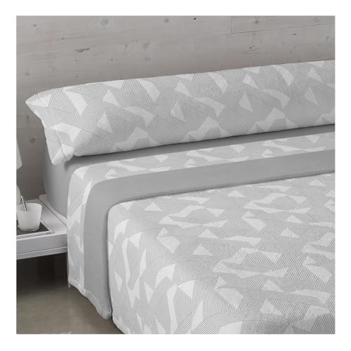 Acomoda Textil - Sábanas de Coralina para Cama Individual y Matrimonio. Juedo de Sábanas Térmicas de 3 Piezas para Invierno, Ropa de Cama Ajustable, Suave y Cálida. (Cama 105 cm, Gris B)