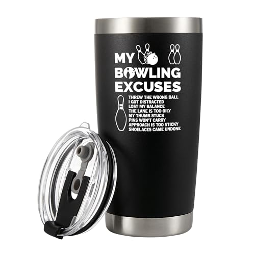 Panvola My Bowling Excuses Women Bowling Gift Insulated Tumbler 20oz Black