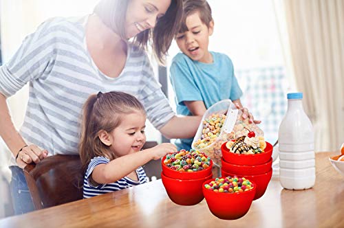 Bruntmor 8 Oz Ceramic Dessert Bowl Set Of 6 In Gradient Red, 8 Ounces Ceramic Chip And Dip Bowls, Small Ceramic Dish Set For Snacks, Nuts, Chip And Dip At Party, Thanksgiving And Christmas #TOP6