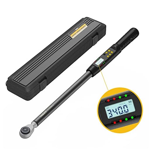 TAGVIT 1/2 Inch Drive Digital Torque Wrench, Chrome Vanadium Steel, 12.54-250.8ft-lbs/17-340Nm, 4 Preset Torque Units, Buzzer & LED Indicator, Track & Peak Mode