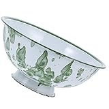 LOORGVEL Cuenco Esmaltado Vintage Bowl Multiusos para Ensaladas Arroz y Pasta Recipiente Decorativo Seguro para Cocina y Servir