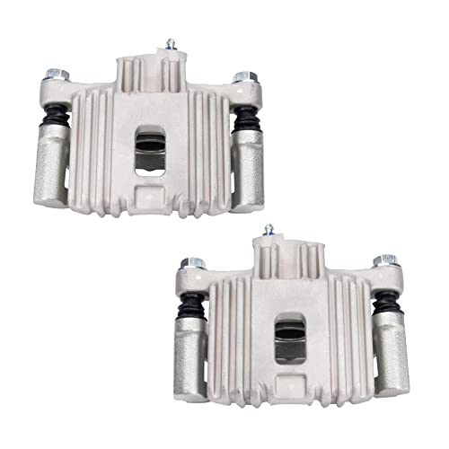 Image of TRQ Rear Brake Caliper Set Zinc Coated Brackets Hardware Compatible with 1999-2004 Oldsmobile Alero 1999-2005 Pontiac Grand Am