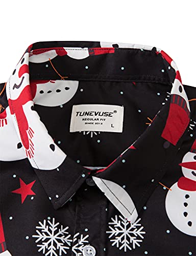 TUNEVUSE Holiday Season Gift-Mens Christmas Shirt Novelty Ugly Santa Claus Long Sleeve Funny Button Down Shirt for Party3