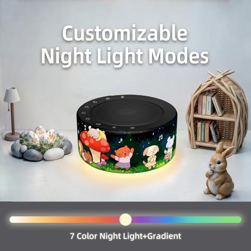 Image of Kipcush White Noise Machine for Baby & Adults, Sleep Sound Machine with 30 Soothing Sounds, 8-Color Night Light, Memory Function, White Noise for Sleeping, Nursery, Office, Travel, Relaxation