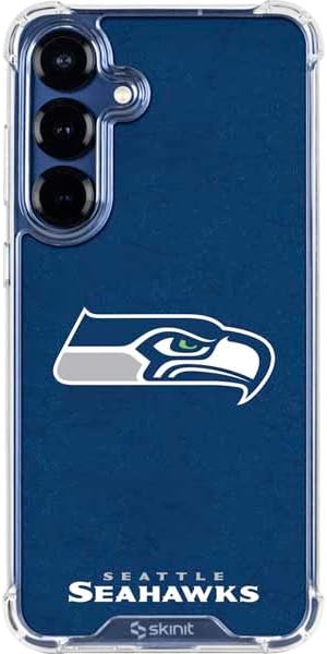 Skinit Clear Phone Case Compatible with Galaxy S25 Plus - Officially Licensed NFL Seattle Seahawks Distressed Design