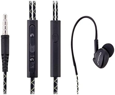 Headphones, Noise cancelling In Ear Sports Headphone Stereo Bass Earphone Sweatproof Headset with Mic & Volume Control for iphone ,ipod,ipad and smart phone (Black)
