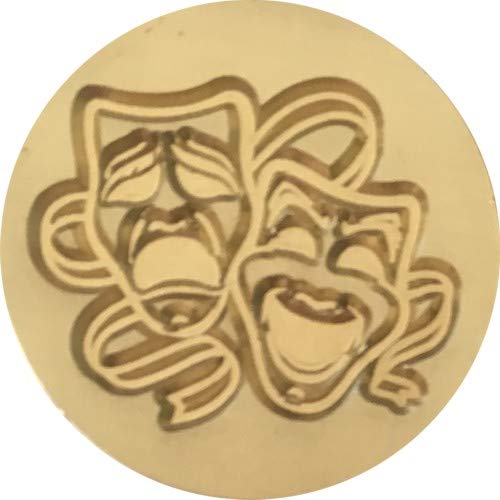 Comedy and Tragedy Masks 1" Diameter Wax Seal Stamp by Seasons Creations