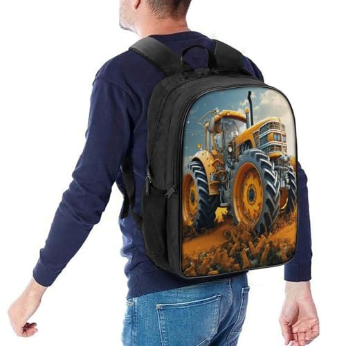 Mochila infantil 3D tractor de 40x28x16cm con estuche escolar y bolsa 5