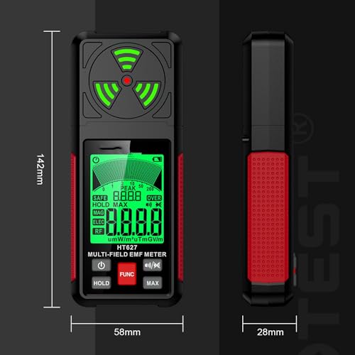 Medidor de EMF con pantalla LCD y alarma sonora miniatura 2