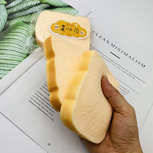 Toast Sliced Bread Stress Toy, Bread Shape Squishes, Sensory Fidget Toy, Stress Relief for Kids & Adults, Tricky Funny Squeeze, Gift for Easter, Christmas and Birthday
