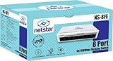 NETSTAR® 8 Port Desktop Switch | 10/100 Mbps Fast Ethernet Network Switch / Hub | Plug & Play | Unmanaged - No Configuration Required | 100% Made in India | NS-8FE