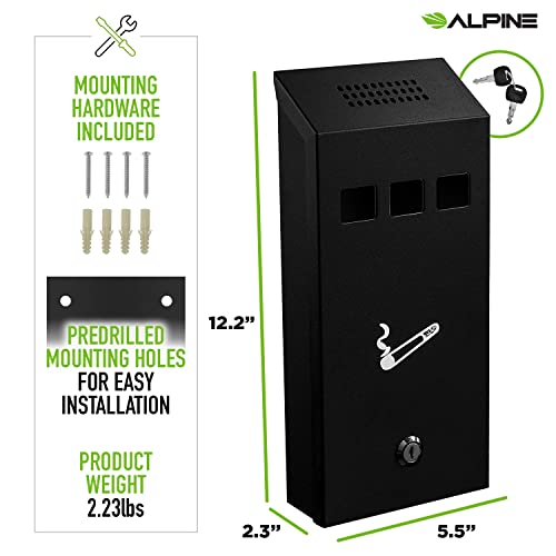 Alpine Industries 490-03-BLK Cigarette Butt Receptacle thumb #2