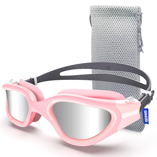 OMID Gafas de natación P2 Lite, cómodas, antivaho, a prueba de fugas, protección UV, visión cristalina, gafas de natación para hombres, mujeres, adultos y jóvenes (plateadas)