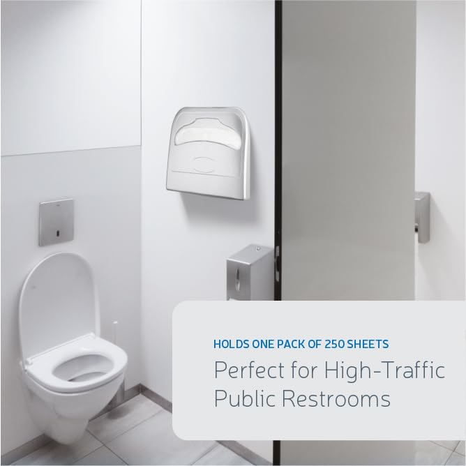 Image of EZ-Pull Wall-Mounted Half-Fold Toilet Seat Cover Dispenser for Commercial /Residential /Bathroom /Office, Seat Cover Paper Sold Separately, Spray Silver, 3100S-EZ