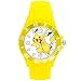 Montre à quartz en silicone jaune pour les fans de peluche jaune