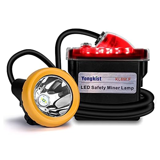 Rechargeable LED Mining Headlamp, Super Bright Safety Head Torch with 1+2 LEDs and Battery Pack, Waterproof Hard Hat Cap Light, Durable Coal Miner Headlight for Caving, Tunneling, Outdoor Work