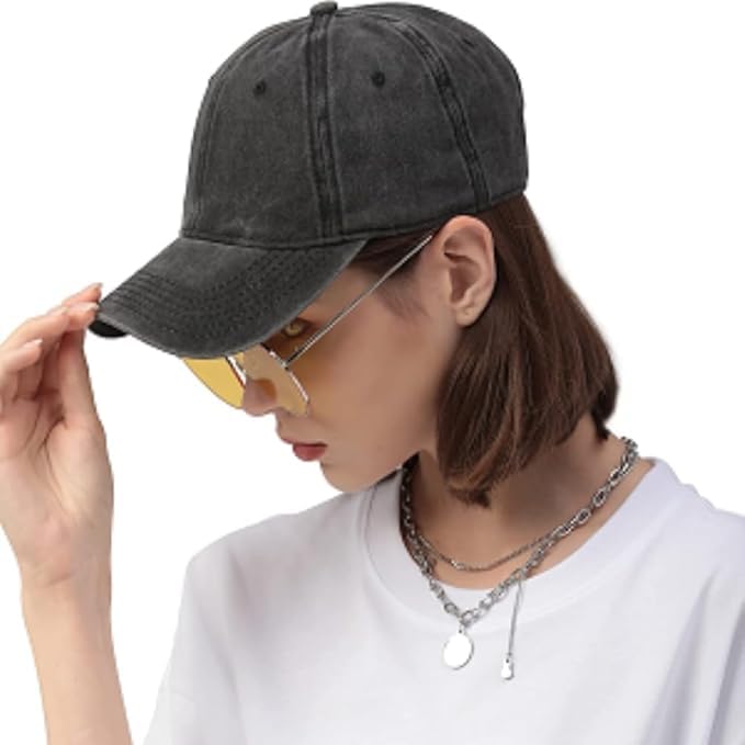 Image of kill off Plain Denim Cap Unisex Baseball Cap 100% Cotton Fits Men Women Washed Denim Adjustable Cap