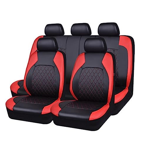 WANGIRL Housse Siège Voiture Universelle 2 Pièces En Cuir Imperméable Noir Rouge - Protection Sièges Avant