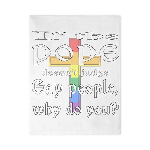 CafePress Pope Doesn't Judge Gays 2 Twin Duvet Cover, Printed Comforter Cover, Unique Bedding,