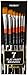 MEEDEN Flat Paint Brushes Set Long Handle Golden Nylon for Oil Acrylics Watercolor and Gouache Color Painting , 7-Piece