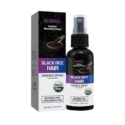 Black Rice Water Hair Growth Spray, Hair Growth Serum for Hair Loss Dry Damaged Hair, Deep Moisturizing Strengthening Thickening Smooths Shine Hair Frizz Control For Women Men