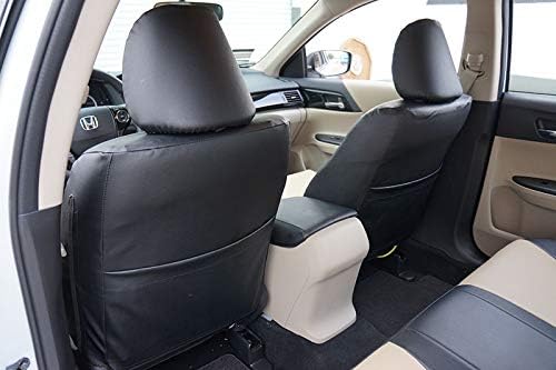 Miniatura 2 de Iggee Fundas de asiento delantero de piel sintética negra diseñadas para Ford Mustang 2015-2022 (convertible)