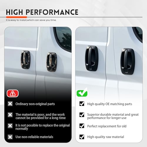FanPaYY Rear Sliding Door Handle with 2 Cables for Right Passenger Side Slide Door Compatible with Ram ProMaster 1500 2500 3500 2014-2021 Textured Black Replaces 5RK14JXWAB by FanPaYY - Used condition - Image 5