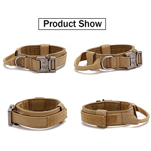 Xqpetlihai Z02-BROWN-L Tactical Dog Collar Military Dog Collar Adjustable Nylon Dog Collar Heavy Duty Metal Buckle thumb #2