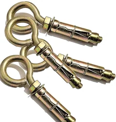 Image of Pure Source India Swing Anchor Fasteners Iron Hook for Hanging Swing (Gold, 12 mm) - 6 Pieces