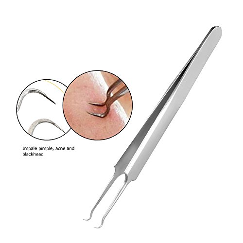 Chusui 4Pcs Stainless Steel Blackhead Extractor Tool Facial Comedone Acne Blemish Remover Kit Set De