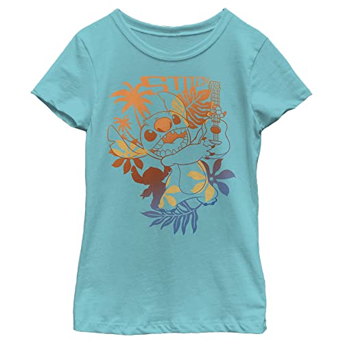 Disney Lilo Aloha Stitch Girl's Solid Crew Tee
