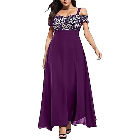 Generisch Women's Plus Size Cold Shoulder Maxi Dress Cover