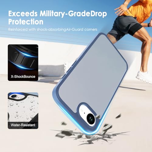 Image of TENOC Phone Case Compatible with iPhone SE (2nd 2020 and 3rd 2022 Generation) & iPhone 7 & iPhone 8, Dark Blue Case Translucent Protective Bumper Matte Hard Back Cover for 4.7 Inch